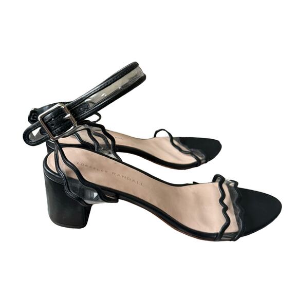 Loeffler Randall Ankle Strap Black Block Heel Sandals Shoes Women’s 7.5 - Picture 1 of 12